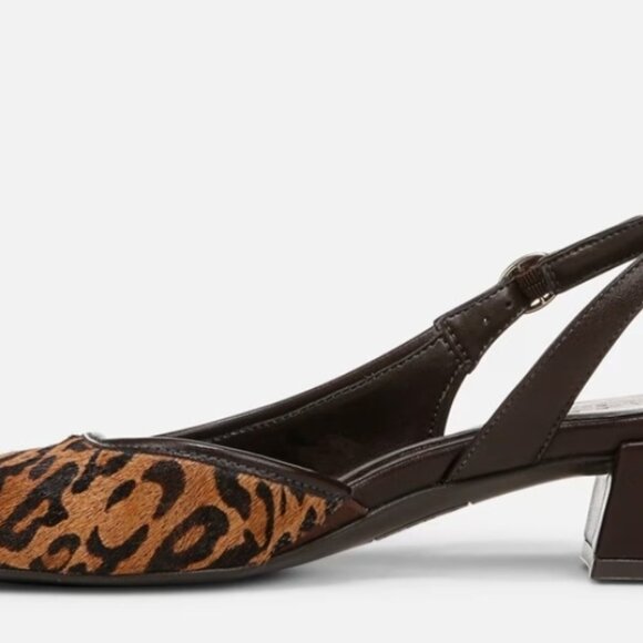Naturalizer Jayla Leopard Print Calf Hair D'orsay Slingback Pumps Women's Size 6 - Picture 4 of 13